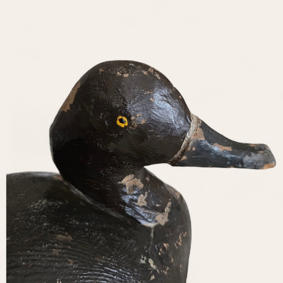 Chippy Brown Duck Decoy, Vintage Wooden Handmade Rustic Primitive Shelf Folk Art - Picture 6 of 11